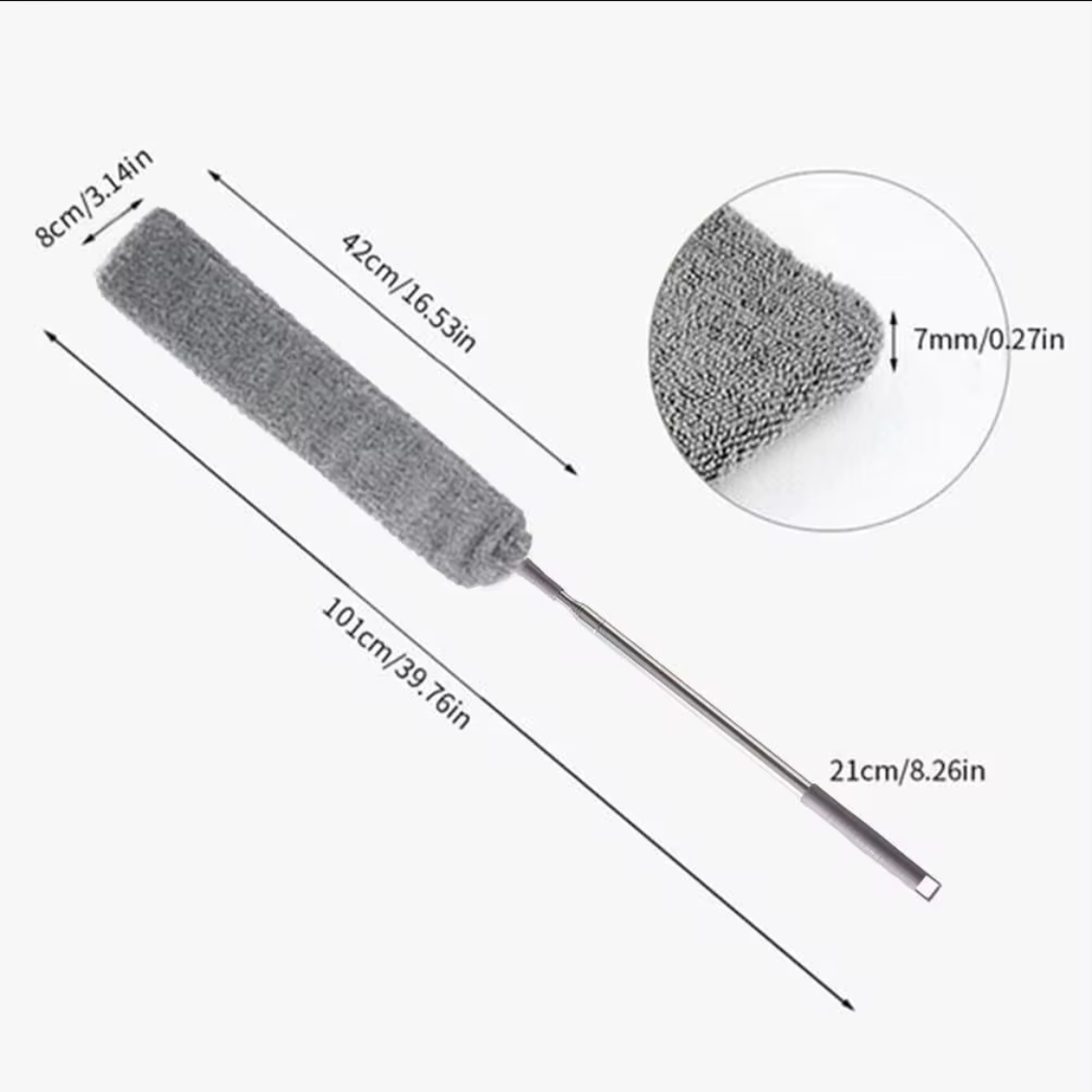 Telescopic Microfiber Gap Cleaning Brush